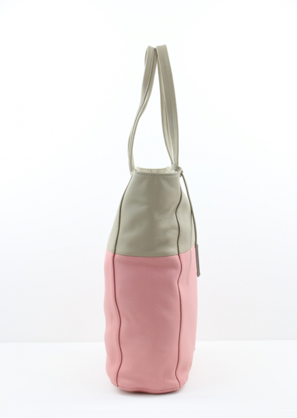 Marc O'Polo Shopper RUMI, aus Leder Rosa Beige mit 2 Henkel_3_Seite