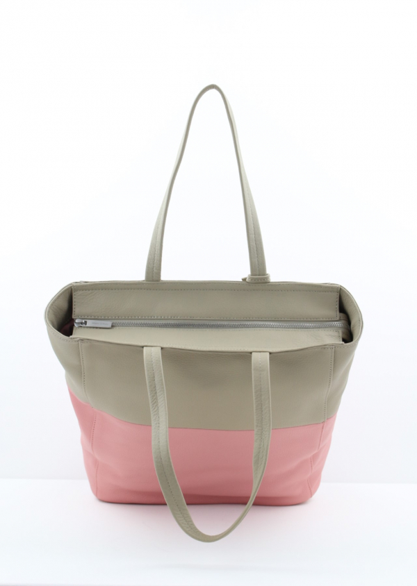 Marc O'Polo Shopper RUMI, aus Leder Rosa Beige mit 2 Henkel_6_Oben