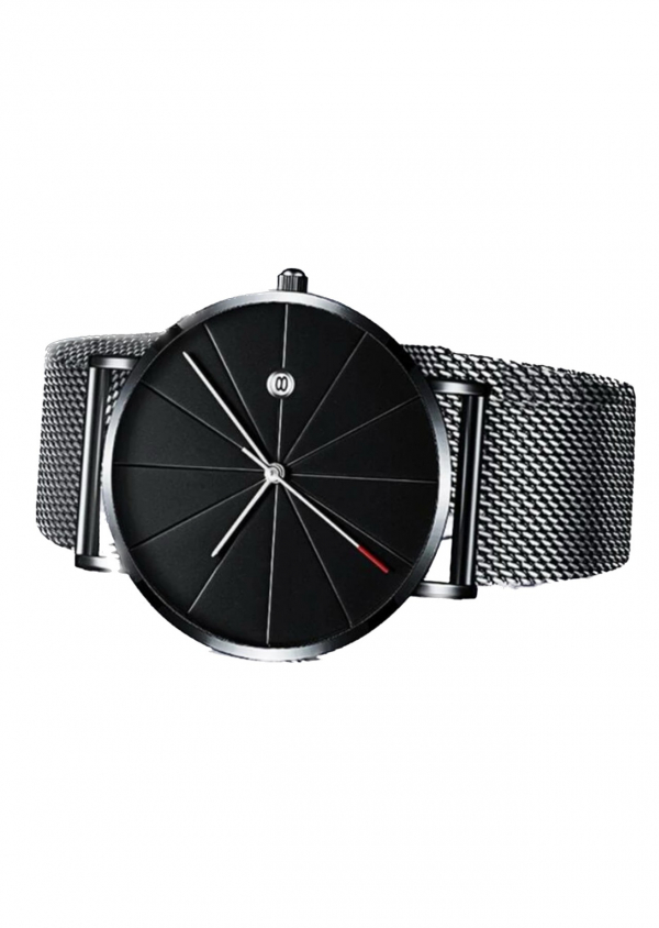 Edelstahl Herren Uhr Business Casual mit Mesh-Armband Silber