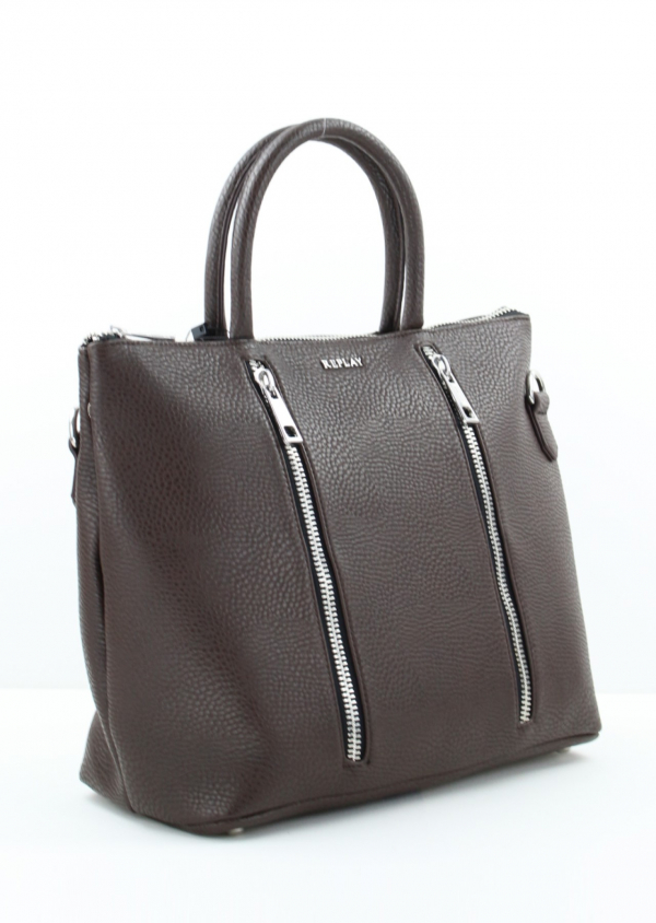 REPLAY Shopper FW3683 mit zwei Henkel Kunstleder braun_2