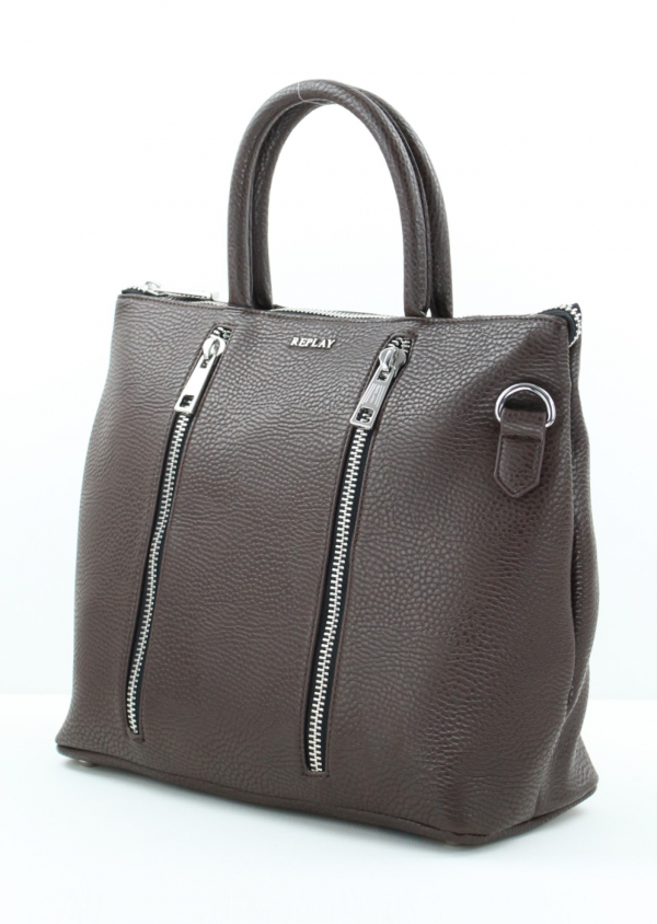 REPLAY Shopper FW3683 mit zwei Henkel Kunstleder braun_3