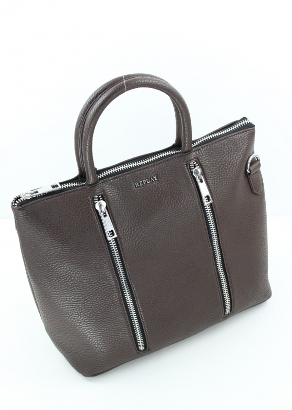 REPLAY Shopper FW3683 mit zwei Henkel Kunstleder braun_5