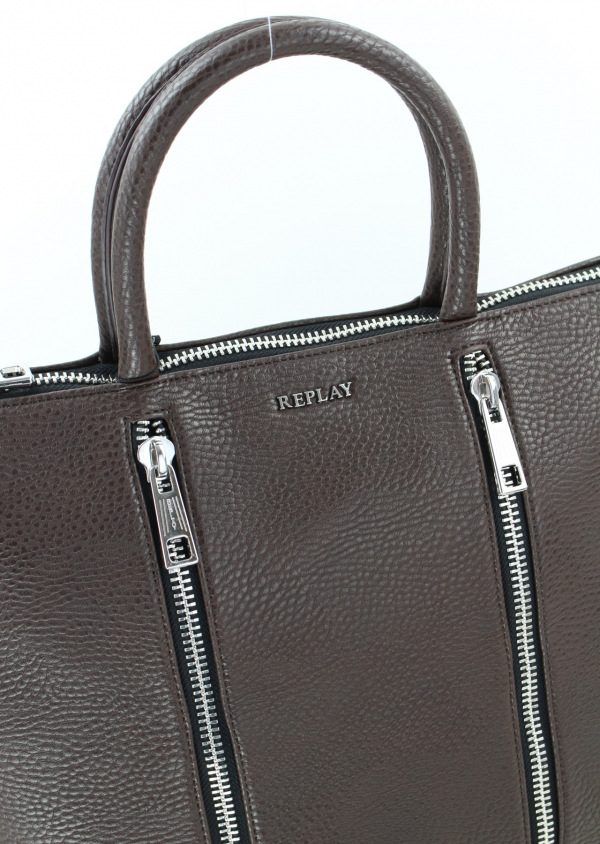 REPLAY Shopper FW3683 mit zwei Henkel Kunstleder braun_6