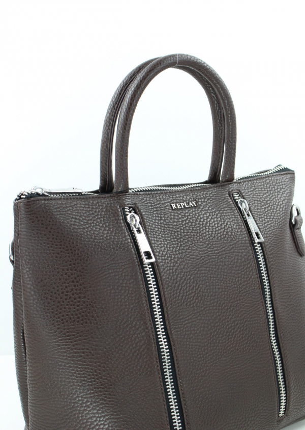 REPLAY Shopper FW3683 mit zwei Henkel Kunstleder braun_7