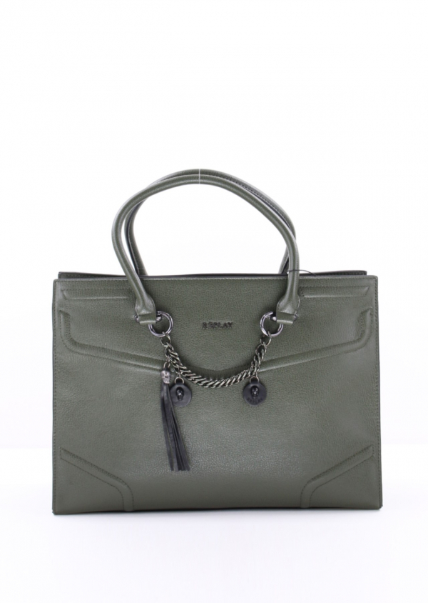 REPLAY Shopper FW3695 Kunstleder Dunkelgrün mit Pouch und abnehmbarem Schultergurt_1
