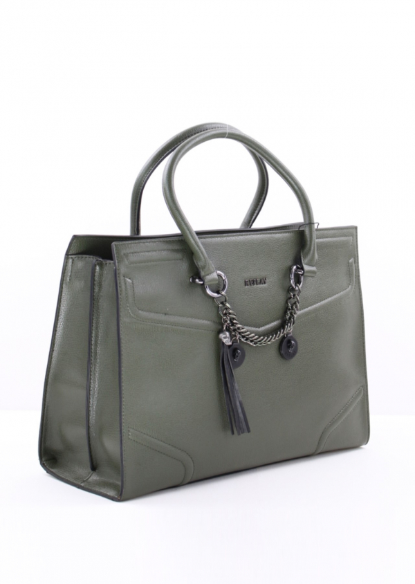 REPLAY Shopper FW3695 Kunstleder Dunkelgrün mit Pouch und abnehmbarem Schultergurt_2